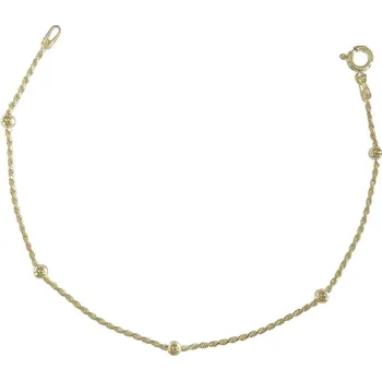 Náramek Stříbrný náramek valis s kuličkami pozlacený délka náramku 15+2cm