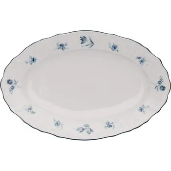 Nádobí Thun 1794 Mísa oválná, 34 cm, český porcelán, Bernadotte, modré růžičky, Thun