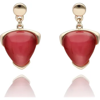 Náušnice Yvon Zlatavé náušnice s červeným křemenem - decentní elegance v kapkovém provedení