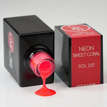 Umělé nehty Laif Gel lak červený SOL - 237 Neon Sweet Coral 10 ml