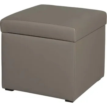 Taburet Taburet ekokůže s úložným prostorem šedý KOSTKA