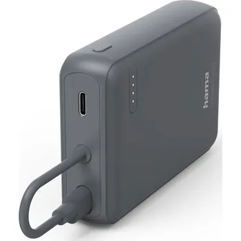 Powerbanka Hama Travel, powerbanka 10000 mAh, 3 A, výstup: 2x USB-C, s integrovaným kabelem