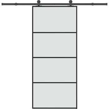 Interiérové dveře OMAXI Posuvné dveře s kováním 90x205 cm ESG sklo a hliník 828866