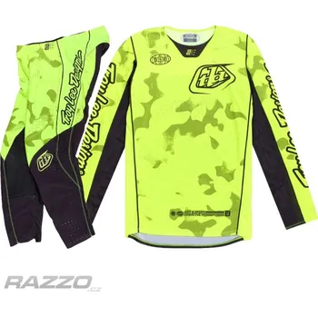 Moto kombinéza MX komplet TroyLeeDesigns SE PRO Blotted Flo Yellow 2025