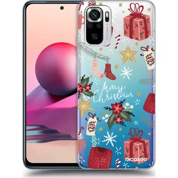 Pouzdro na mobilní telefon Picasee silikonový průhledný obal pro Xiaomi Redmi Note 10S - Christmas