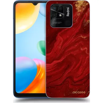 Pouzdro na mobilní telefon Picasee silikonový průhledný obal pro Xiaomi Redmi 10C - Červená