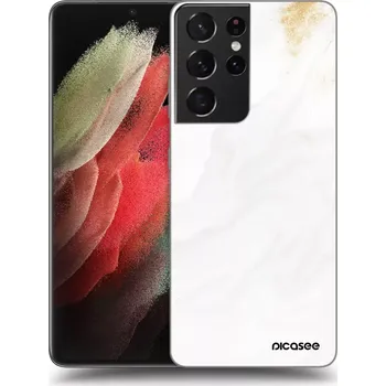 Pouzdro na mobilní telefon Picasee silikonový průhledný obal pro Samsung Galaxy S21 Ultra 5G G998B - Bílá