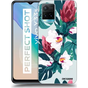 Pouzdro na mobilní telefon Picasee silikonový černý obal pro Vivo Y33s - Rhododendron