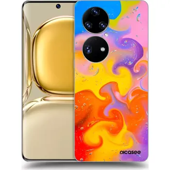 Pouzdro na mobilní telefon Picasee silikonový průhledný obal pro Huawei P50 - Bubbles