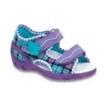 Dívčí sandály 065X061 26 - SUNNY - sandálky Befado, fialové káro 065X061_26