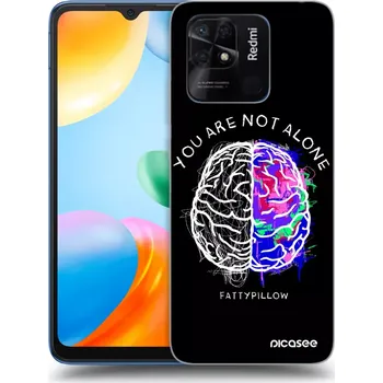 Pouzdro na mobilní telefon Picasee silikonový černý obal pro Xiaomi Redmi 10C - Brain - White