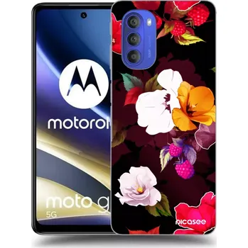 Pouzdro na mobilní telefon Picasee silikonový průhledný obal pro Motorola Moto G51 - Flowers and Berries