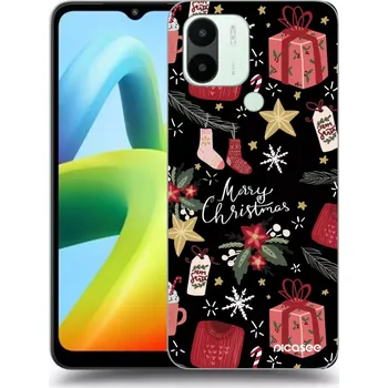 Pouzdro na mobilní telefon Picasee silikonový černý obal pro Xiaomi Redmi A1 - Christmas