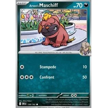Sběratelská karetní hra Pokémon DRI 138/182 Arven's Maschiff - Destined Rivals Stav: Near Mint, Verze: NORMAL