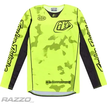 cyklistický dres Pánský dres TroyLeeDesigns SE PRO Jersey Blotted Flo Yellow 2025 M