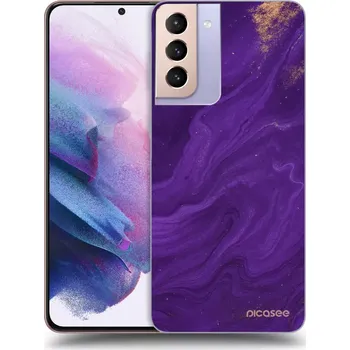 Pouzdro na mobilní telefon Picasee silikonový průhledný obal pro Samsung Galaxy S21+ 5G G996F - Fialová