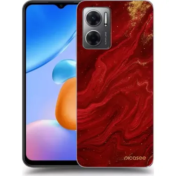 Pouzdro na mobilní telefon Picasee silikonový průhledný obal pro Xiaomi Redmi 10 5G - Červená