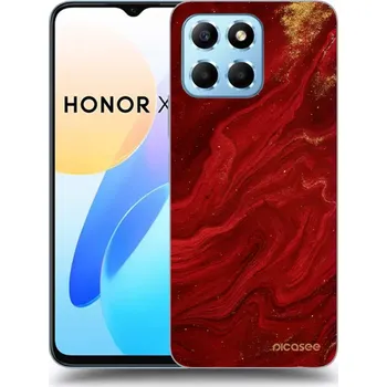 Pouzdro na mobilní telefon Picasee silikonový průhledný obal pro Honor X8 5G - Červená