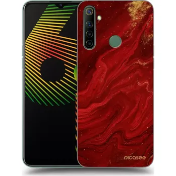 Pouzdro na mobilní telefon Picasee silikonový průhledný obal pro Realme 6i - Červená