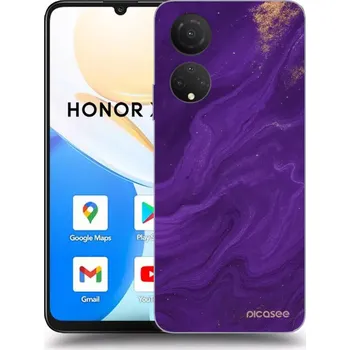 Pouzdro na mobilní telefon Picasee silikonový průhledný obal pro Honor X7 - Fialová