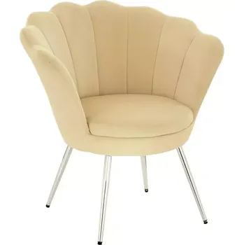 LuxuryForm DESIGN Kosmetické křeslo FREY VELUR se stříbrnými nohami - medové