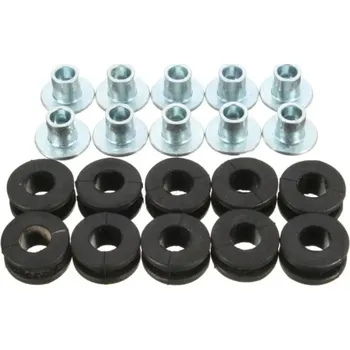 Sada 10 motocyklových gumových průchodek s kovovými šrouby Příslušenství pro odlehčení tlaku Těsnění a upevnění součástek