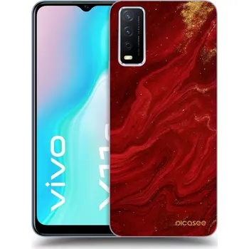 Pouzdro na mobilní telefon Picasee silikonový průhledný obal pro Vivo Y11s - Červená