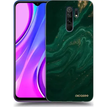 Pouzdro na mobilní telefon Picasee silikonový průhledný obal pro Xiaomi Redmi 9 - Green