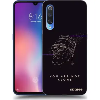 Pouzdro na mobilní telefon Picasee silikonový černý obal pro Xiaomi Mi 9 - You are not alone