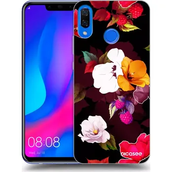 Pouzdro na mobilní telefon Picasee silikonový průhledný obal pro Huawei Nova 3 - Flowers and Berries