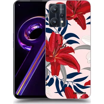 Pouzdro na mobilní telefon Picasee silikonový průhledný obal pro Realme 9 Pro 5G - Red Lily