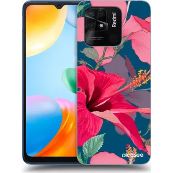 Pouzdro na mobilní telefon Picasee silikonový průhledný obal pro Xiaomi Redmi 10C - Hibiscus