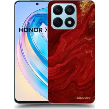 Pouzdro na mobilní telefon Picasee silikonový průhledný obal pro Honor X8a - Červená