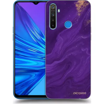 Pouzdro na mobilní telefon Picasee silikonový průhledný obal pro Realme 5 - Fialová