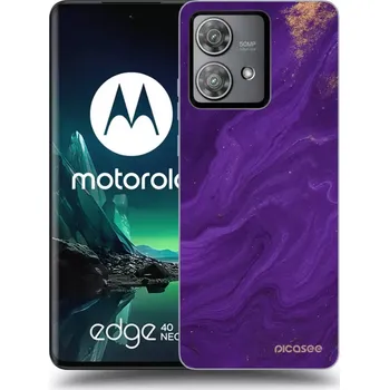 Pouzdro na mobilní telefon Picasee silikonový průhledný obal pro Motorola Edge 40 Neo - Fialová