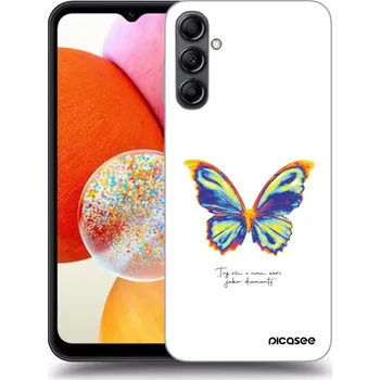 Pouzdro na mobilní telefon Picasee silikonový průhledný obal pro Samsung Galaxy A14 4G A145R - Diamanty White