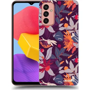 Pouzdro na mobilní telefon Picasee silikonový průhledný obal pro Samsung Galaxy M13 M135F - Purple Leaf