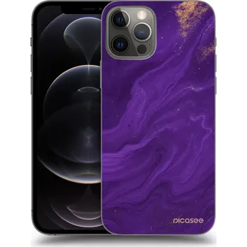 Pouzdro na mobilní telefon Picasee silikonový průhledný obal pro Apple iPhone 12 Pro - Fialová
