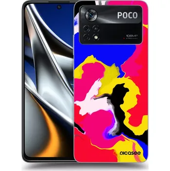 Pouzdro na mobilní telefon Picasee silikonový černý obal pro Xiaomi Poco M4 Pro - Watercolor