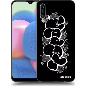 Pouzdro na mobilní telefon Picasee silikonový černý obal pro Samsung Galaxy A30s A307F - Throw UP