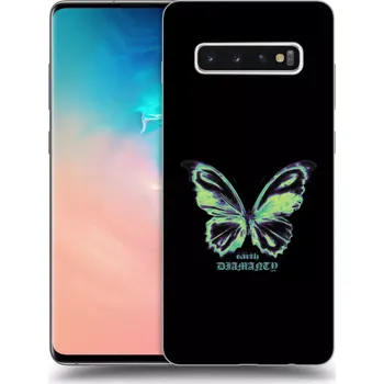 Pouzdro na mobilní telefon Picasee silikonový průhledný obal pro Samsung Galaxy S10 Plus G975 - Diamanty Blue