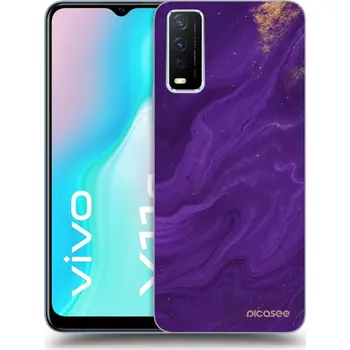 Pouzdro na mobilní telefon Picasee silikonový průhledný obal pro Vivo Y11s - Fialová