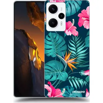 Pouzdro na mobilní telefon Picasee silikonový průhledný obal pro Xiaomi Poco F5 - Pink Monstera