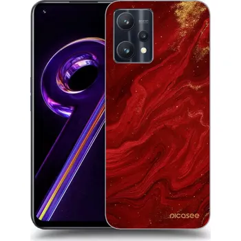 Pouzdro na mobilní telefon Picasee silikonový průhledný obal pro Realme 9 Pro 5G - Červená