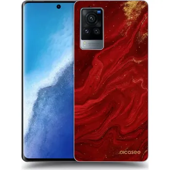 Pouzdro na mobilní telefon Picasee silikonový průhledný obal pro Vivo X60 Pro 5G - Červená