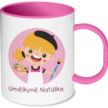 Gravírování Plastový hrnek pro děti - různé motivy s povoláními - růžový vnitřek