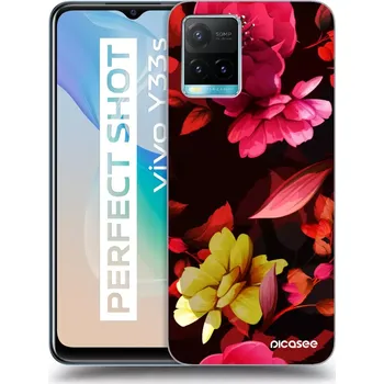 Pouzdro na mobilní telefon Picasee silikonový průhledný obal pro Vivo Y33s - Dark Peonny