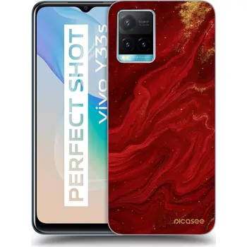 Pouzdro na mobilní telefon Picasee silikonový průhledný obal pro Vivo Y33s - Červená