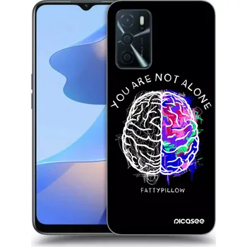 Pouzdro na mobilní telefon Picasee silikonový černý obal pro OPPO A16s - Brain - White