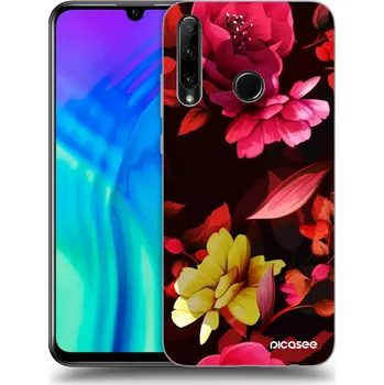Pouzdro na mobilní telefon Picasee silikonový průhledný obal pro Honor 20 Lite - Dark Peonny